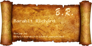 Barabit Richárd névjegykártya